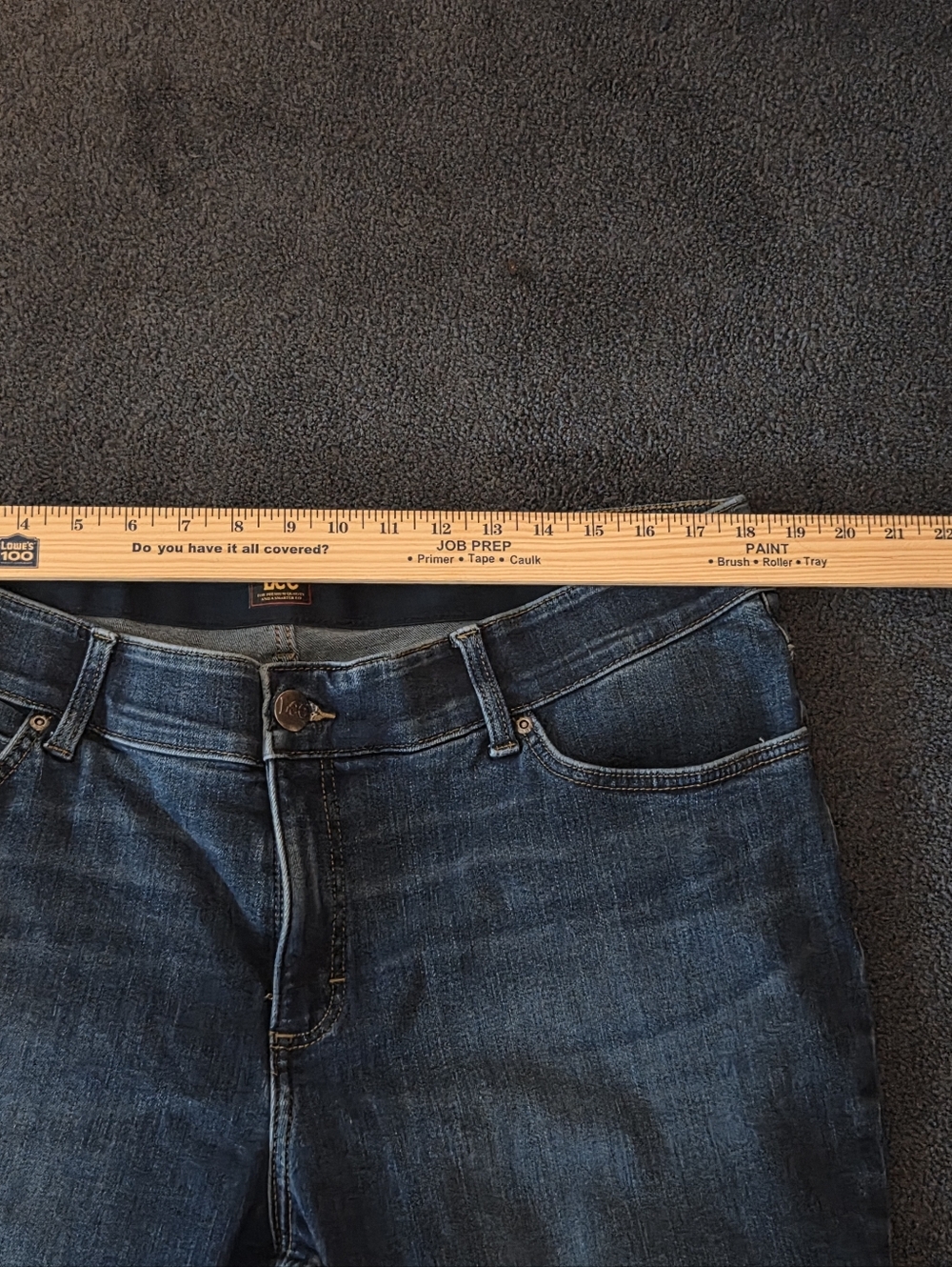 Lee Jeans Dark Wash Stretch Waist Size 18P EUC - Picture 4 of 6